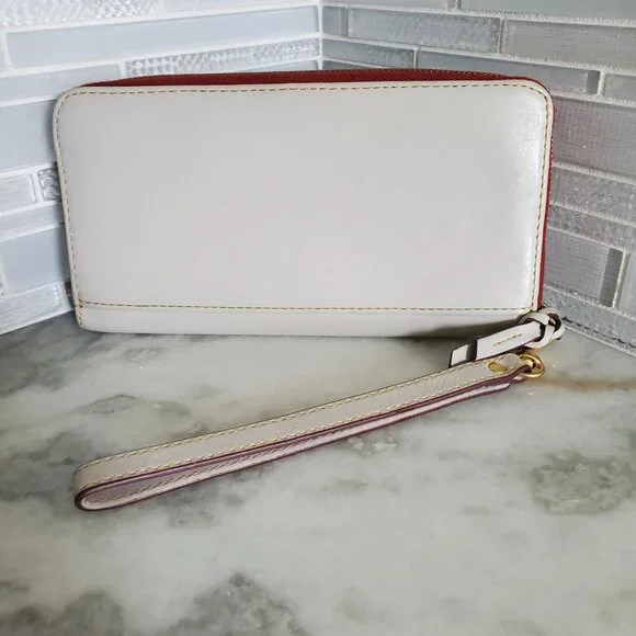 NWT - SET Dooney & Bourke Florentine Small Drawstring & Lg Zip Wristlet Ecru - Picture 14 of 16